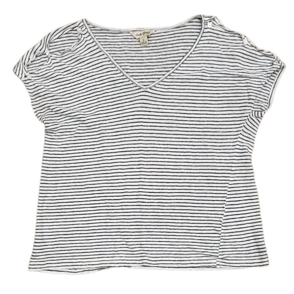 Lucky Brand Striped Cold Shoulder Top S